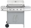 vidaXL Gasgrill, 4+1 Flammen, Edelstahl Silbern, 121,5 x 55 x 107 cm Bild 3