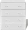 Kommode, Sideboard mit 4 Schubladen 60x30,5x71 cm Weiß Bild 4