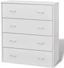 Kommode, Sideboard mit 4 Schubladen 60x30,5x71 cm Weiß Bild 3
