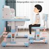 TUWENA Kinderschreibtisch Kinderschreibtisch Stuhl Set, Schreibtisch Höhenverstellbar Schubladen, Ergonomisch Schreibtischstuhl mit Buchständer, Fußpedal Cartoon-Muster Bild 4