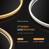 EMKE LED Badspiegel mit Beleuchtung Touch 3 Lichtfarben Beschlagfrei Acryl Gold Rand ф60 cm Badezimmerspiegel Bild 2