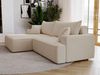 GRAINGOLD Ecksofa California, Sofa mit Schlaffunktion, Bettkasten, Eckcouch L-Form, Velour-Stoff, Beige, Links Bild 5