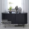 Liadomo Sideboard Uriel, Kommode, Stauraummöbel, 140 oder 180 cm Breite, Furnier in Echtholz, Schiebetüren, Lamellen-Optik, vier Farben Bild 2