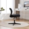 Armloser Drehstuhl ohne Rollen mit 360° Drehfunktion, höhenverstellbar, gepolsterter Sitz,Schwarz Bild 5