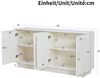 Moderner weißer Sideboard mit gewölbten Türen – 4-Türiger Aufbewahrungsschrank für Wohnzimmer & Esszimmer, MDF-Konstruktion mit matter Oberfläche, elegante und funktionale Aufbewahrungslösung, 160 cm Bild 5