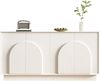Moderner weißer Sideboard mit gewölbten Türen – 4-Türiger Aufbewahrungsschrank für Wohnzimmer & Esszimmer, MDF-Konstruktion mit matter Oberfläche, elegante und funktionale Aufbewahrungslösung, 160 cm Bild 2
