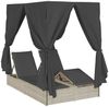 vidaXL Doppelte Sonnenliege Hellgrau 205 x 129 x 200 cm Poly-Rattan 3376132 Bild 2