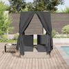 vidaXL Doppelte Sonnenliege Hellgrau 205 x 129 x 200 cm Poly-Rattan 3376132 Bild 3
