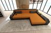Ecksofa Arezzo L Form aus Stoff - Mikrofaserstoff - apricot-schwarz - Rechts Bild 4