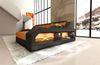 Ecksofa Arezzo L Form aus Stoff - Mikrofaserstoff - apricot-schwarz - Rechts Bild 3