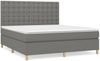 vidaXL Boxspringbett mit Matratze Dunkelgrau 180x200 cm Stoff 3142674 Bild 2