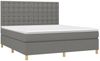 vidaXL Boxspringbett mit Matratze Dunkelgrau 180x200 cm Stoff 3142674 Bild 3