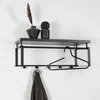 Wandgarderobe REX 3 Schwarz, Garderobe mit 5 Haken und Hutablage Bild 5