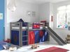 Kinderbett mit Rutsche Karolina Massivholz Grau Textilset Domino Bild 2