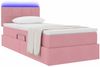 vidaXL Bett mit Stauraum und LED mit Matratze Rosa 100 x 200 cm Samt 3371378 Bild 3
