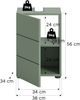 Waschbeckenunterschrank (B/H/T: 38x56x34 cm) in Smoke Green Nachbildung und schwarz Bild 4
