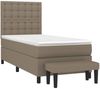 vidaXL Boxspringbett mit Matratze Taupe 90x200 cm Stoff 3136889 Bild 3