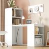 130 x 51 x 137 cm Multifunktionaler Klapptisch, der Schreibtisch und Schrank in einem Design vereint, vier Staufächer für effiziente Organisation, hohe Belastbarkeit,weiße. Bild 5