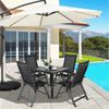 TLGREEN Gartenlounge-Set Gartenmöbel-Set,Balkonmöbel-Set,Aluminium-Sitzgruppe, (5-TLG Balkonmöbel mit 4pcs Aluminium Klappbar Hochlehner Gartenstuhl & WPC Quadratisch, 5-tlg), für Veranden, Innenhöfe, Terrassen, Balkone, Poolränder Bild 2