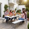 Sekey Buffettisch Tisch Klappbar Kunststoff 180 cm Campingtisch mit Tragegriff Partytisch Klapptisch Gartentisch für Garten Terrasse und Balkon, Weiß Bild 2