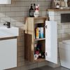 Roomart MINI-50 Badmöbel - nur Hochschrank - H 70 x B 25 x T 30 cm • Weiß-Eiche Bild 2