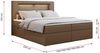 Boxspringbett - Polsterbett mit LED Kopfteil - GOLD-5 - 160x200cm - Braun Kunstleder - H4 Bild 5