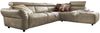 KAWOLA Sofa RISO Ecksofa mit motorischer Sitztiefenverstellung Leder grau Recamiere rechts 81 x 240 x 263 cm Bild 2