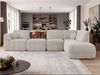 Wohnlandschaft modular NOARA 6M L, Eckcouch mit Wellenfederung, freistehendes Ecksofa, Modernes Design - Beige Cord - Rechts Bild 4