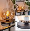 hofstein Tischleuchte Tischlampe aus Metall/Glas in Schwarz/Bernstein/Klar, ohne Leuchtmittel, Retro Gittschirm Leuchte (20cm), Schalter, 1 x E27, ohne Leuchtmittel Bild 2