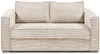 Vente-unique - LORETO Sofa SamtStoff Beige - B 223 cm95 cm x H 90 cm x L 195 cm Bild 5