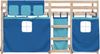 vidaXL Etagenbett mit Vorhängen Blau 90x200 cm Massivholz Kiefer 3283929 Bild 5
