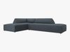 Micadoni Ecksofa Ruby 4-Sitzer Links Kord Scala Blau Bild 2