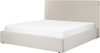 Bett mit Stauraum VION 180 x 200 cm Stoff Beige Bild 4