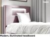 MEBLINI Kinderbett mit Bettkasten GARETH 1 100x200 Links – H3/Lila Samt Gepolstert Einzelbett mit Matratze - Polsterbett mit Stauraum - Bett mit Kopfteil – Stauraumbett Bild 3