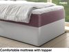 MEBLINI Kinderbett mit Bettkasten GARETH 1 100x200 Links – H3/Lila Samt Gepolstert Einzelbett mit Matratze - Polsterbett mit Stauraum - Bett mit Kopfteil – Stauraumbett Bild 4