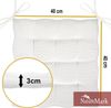 NatureMark 4er Set Stuhlkissen mit Bändern Gr. 40x40 cm Sitzkissen gefüllt, Natur/Crème Bild 3