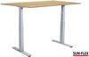 SUN-FLEX®EASYDESK ADAPT VI Schreibtisch weißes Aluminium Birkelaminat 120×80 Bild 1