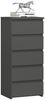 Home Collective Kommode 40 cm breit Holz Highboard Sideboard für Flur Schlafzimmer Wohnzimmer (Mehrzweckschrank Schrank schmal Kommode Schlafzimmer mit Schubladen), Kinderzimmer Organizer, 92 cm hoch mit 5 Schubladen graphit Bild 5