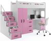 BMS Hochbett für Kinder MAX 4 Weiß Rosa 4-teiliges Set Bild 2