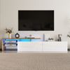 Modernes TV-Schrank,170×33×33.5 cm, Weiß und Holz,modernes Design, viel Stauraum Bild 3