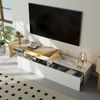 Modernes TV-Schrank,170×33×33.5 cm, Weiß und Holz,modernes Design, viel Stauraum Bild 5