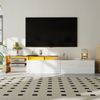 Modernes TV-Schrank,170×33×33.5 cm, Weiß und Holz,modernes Design, viel Stauraum Bild 2