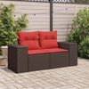 vidaXL Gartensofa mit Kissen 2-Sitzer Braun Poly Rattan 366237 Bild 3