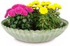 matches21 HOME & HOBBY Blumentopf Runde Pflanz-Schale gewellt für draussen grün marmoriert 28 cm (1 St), Wetterfeste Blumen-Schale als moderne Outdoor Gartendeko Grabschmuck Bild 4