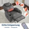 MCombo Elektrisch Relaxsessel Massagesessel Fernsehsessel 7061, mit Liegefunktion, mit Vibration Heizung, Stoff, Grau, 92 x 92 x 109 cm Bild 4
