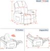 MCombo Elektrisch Relaxsessel Massagesessel Fernsehsessel 7061, mit Liegefunktion, mit Vibration Heizung, Stoff, Grau, 92 x 92 x 109 cm Bild 3
