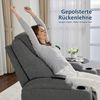 MCombo Elektrisch Relaxsessel Massagesessel Fernsehsessel 7061, mit Liegefunktion, mit Vibration Heizung, Stoff, Grau, 92 x 92 x 109 cm Bild 5