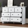 Merax Sideboard Esszimmerschrank mit großem Fassungsvermögen, Buffet mit mehreren Schubladen, Kaffeebarschrank mit 7 Schubladen, weiß Bild 2