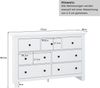 Merax Sideboard Esszimmerschrank mit großem Fassungsvermögen, Buffet mit mehreren Schubladen, Kaffeebarschrank mit 7 Schubladen, weiß Bild 4