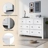 Merax Sideboard Esszimmerschrank mit großem Fassungsvermögen, Buffet mit mehreren Schubladen, Kaffeebarschrank mit 7 Schubladen, weiß Bild 5